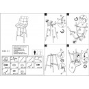 Стул барный SIGNAL CHIC H-1 Velvet Bluvel 14 серый/черный